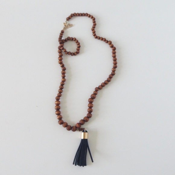 🔴CLEARANCE🔴 Beaded Necklace with Blue Tassel - Picture 1 of 1